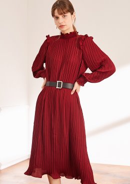 [수입명품ST여성의류] 210120-13OO DRESS 2컬러 오르간플리츠원피스(벨트포함)