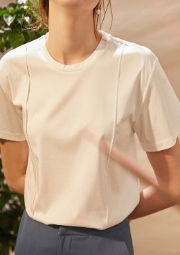 [수입명품ST여성의류] 210430-40OO TOP 원단좋은라인티셔츠