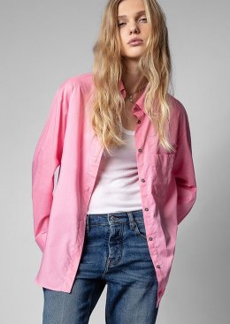 [수입명품ST여성의류] 220317-06JD TOP 핑크 커프핀 자딕로고 셔츠